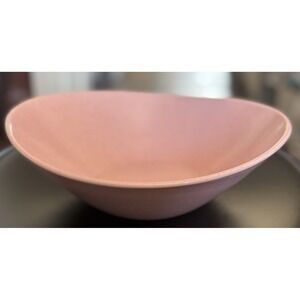 Vtg Vernon Ware Metlox Tickled Pink Serving Vegetable Bowl Speckled MCM Oval